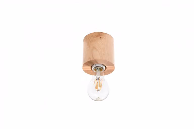 Lampada da soffitto SALGADO in legno naturale 1xE27 15W legna 10x10x10cm Sollux Lighting