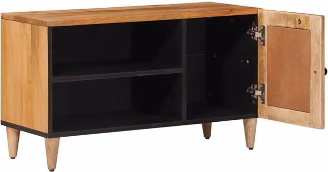 Mobile TV | Armadietto TV | Mobile Porta TV Naturale 80 x 33 x 46 cm Legno di mango massello