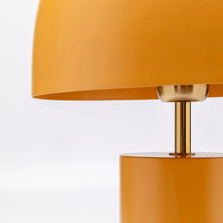KARE Lampada da tavolo Loungy, Giallo / Arancione, Soggiorno / Sala da pranzo, Metallo, Moderno, Lampada da tavolo