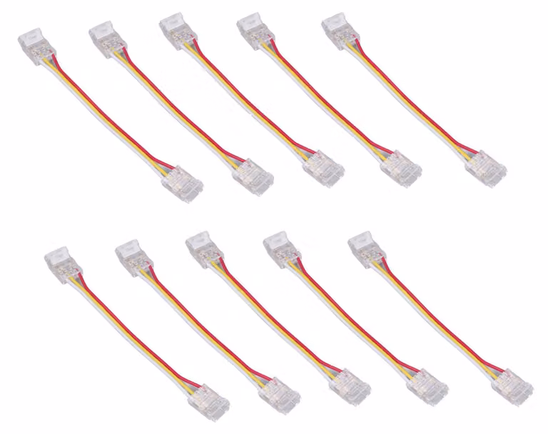Kit di 10 connettori per strisce LED, con 3 poli, da 10 mm, per un collegamento rapido e una forte compatibilità, ideale per l'illuminazione di magazzini (tecnologia COB)