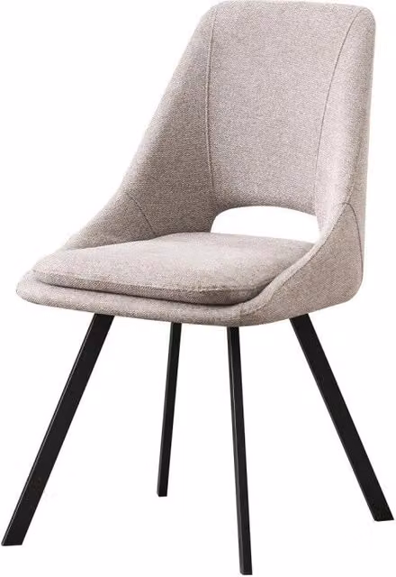 Set di 2 Sedie In Tessuto Beige Miranda Gambe In Metallo Nere Dimensione 56x48x85,50cm