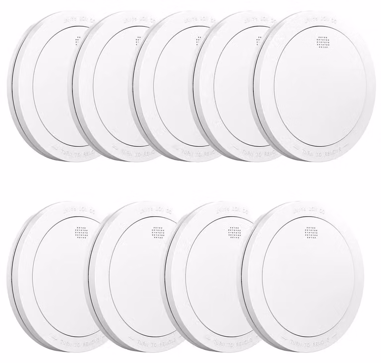 Rilevatori di fumo, funzionamento wireless, durata della batteria di 10 anni, confezione da 9 pezzi