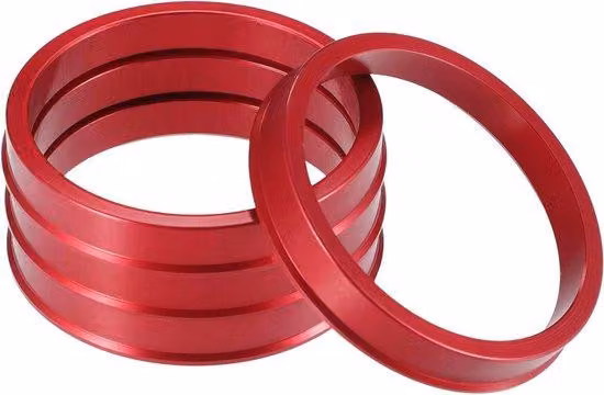 Centratori per ruote, da 72,6 mm a 64,1 mm, set da 4 pezzi, lega di alluminio rossa