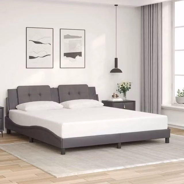 Giroletto senza materasso Zadar vidaXL in similpelle grigio L/P: 180 x 200 cm