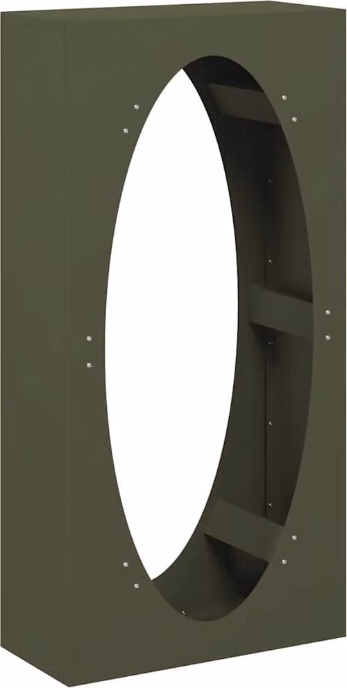 Rastrelliera per Legna da Ardere Verde Oliva 50x23x100 cm