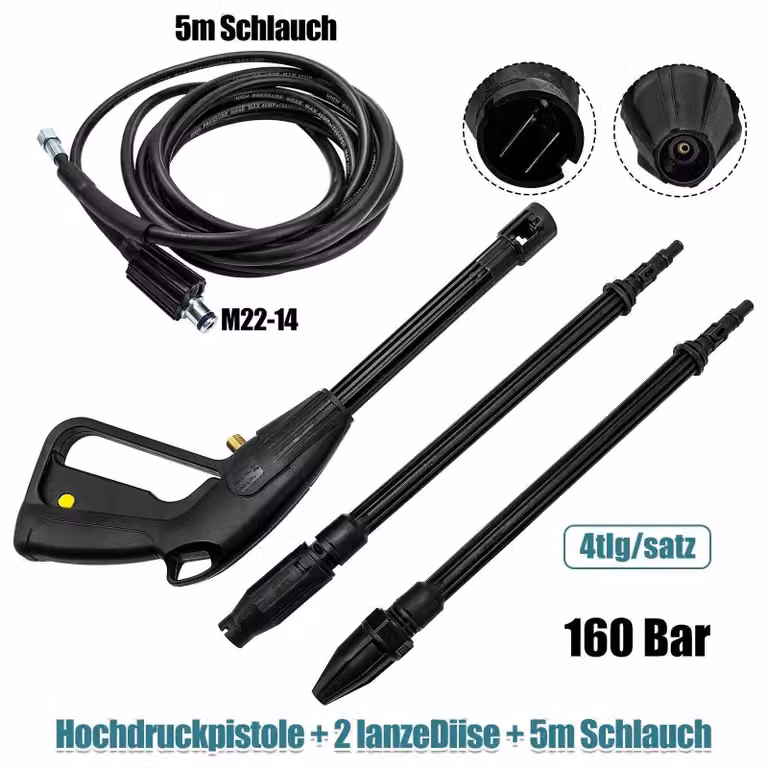 Pistola per idropulitrice - Lancia spray - Ugello spray - Getto d'acqua - Adatta per il lavaggio auto