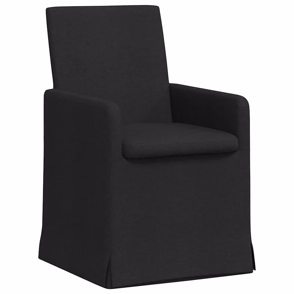 Set di 2 sedie da pranzo vidaXL in tessuto nero, L 57 cm x P 68 cm x H 94 cm – 2