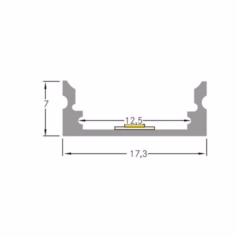 BRUMBERG Set di profili in alluminio per strisce LED montate superficie Anbauprofil, Alluminio / Grigio / Zincato, Alluminio, Barra luminosa