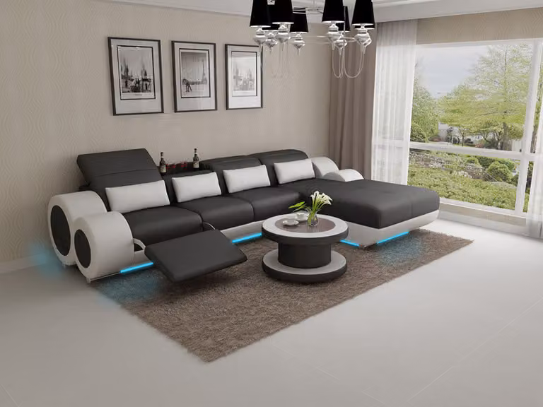 Ledersofa Couch Sofagarnitur Ecksofa Eck Garnitur Design Modern Sofa G8035H