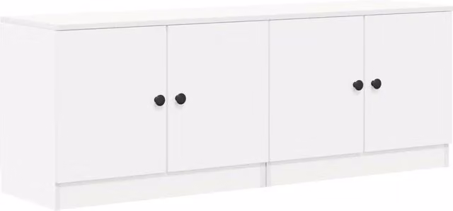 Set di 2 armadietti per letto con porta bianchi, design moderno, L: 66 cm, P: 35 cm, H: 48 cm