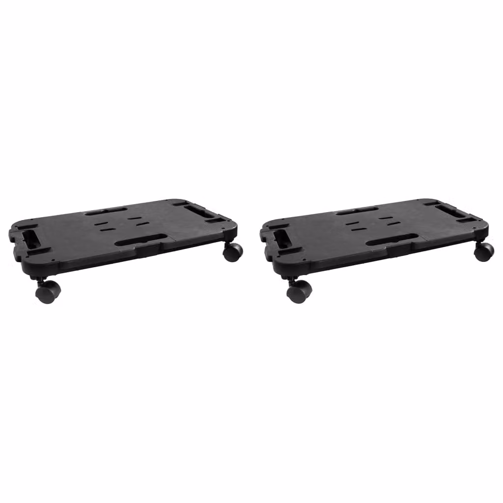 Living Store, set di 2 carrelli trasportatori, colore nero, materiale: polipropilene, capacità: 200 kg