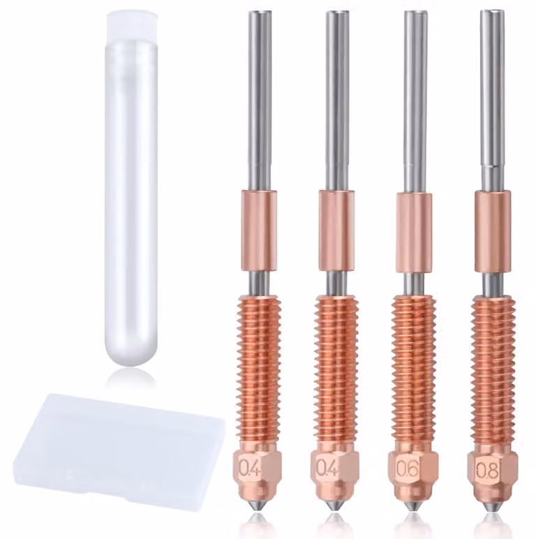 Set di ugelli da 0,4 + 0,6 + 0,8 mm con 4 ugelli intercambiabili per stampanti 3D