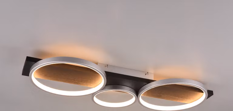 Lampada da soffitto a LED MEDERA 33W 3000K 3800lm in metallo con finiture argento, dimensioni: 8x80x34 cm, IP20, Trio