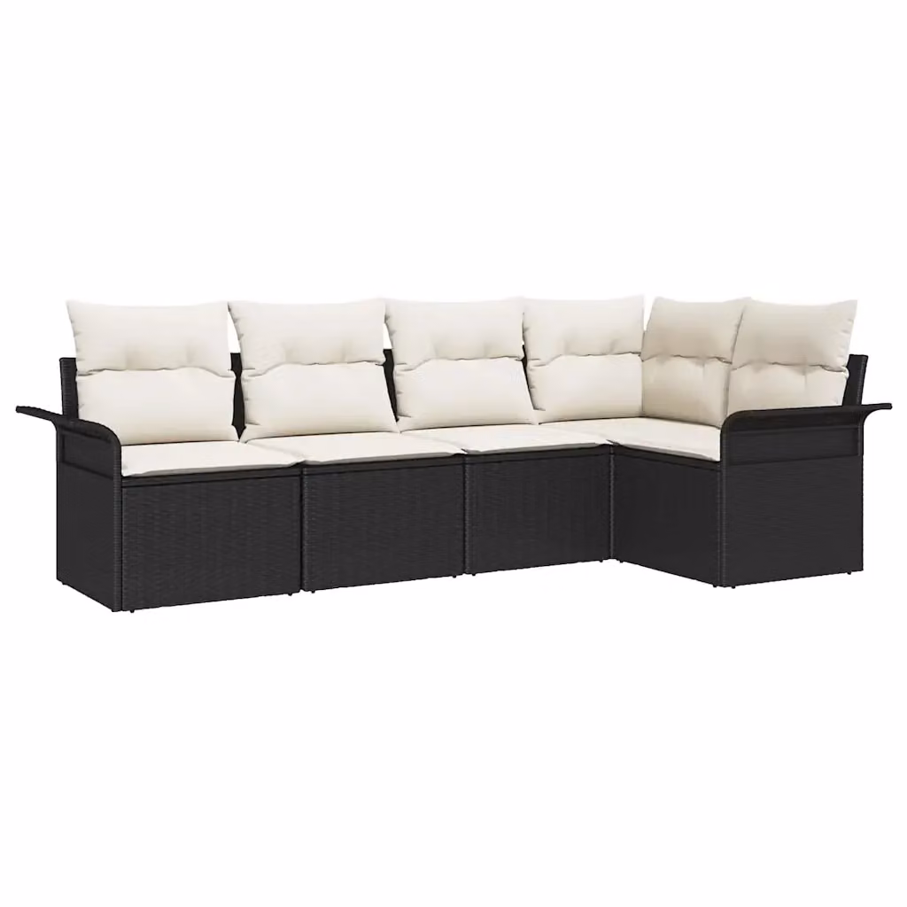 Set Divano da Giardino vidaXL a forma a U con Cuscini e Tavolino Nero – 2