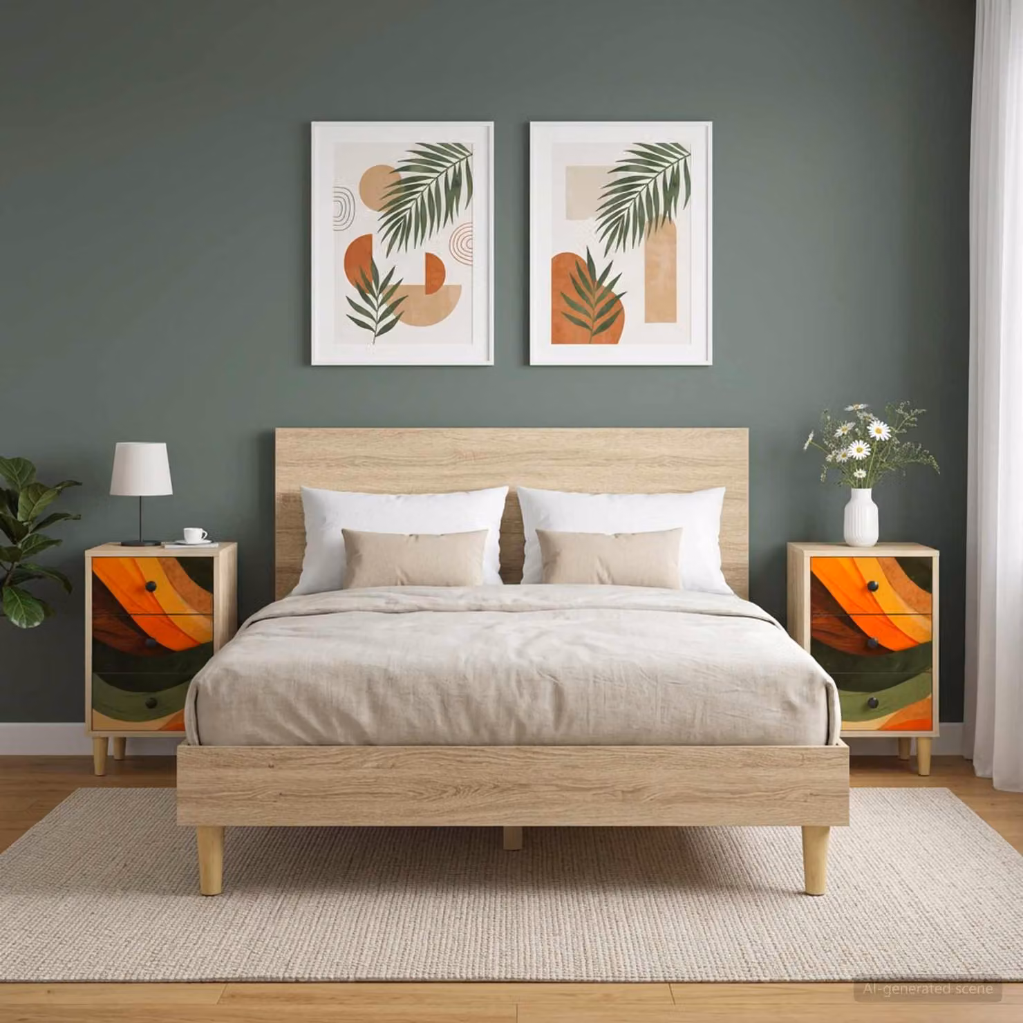 Set di 2 Armadi da Notte vidaXL BONN Moderno in Rovere Sonoma, L 36 cm x P 33 cm x H 60 cm
