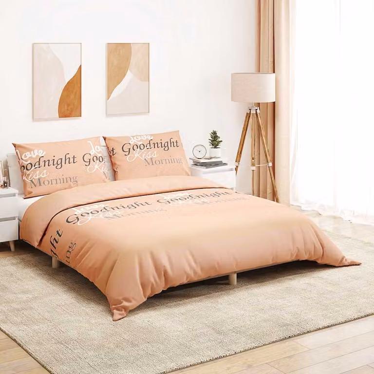 Set Copripiumino e Federe vidaXL in Cotone Rosa L 260 cm x P 240 cm