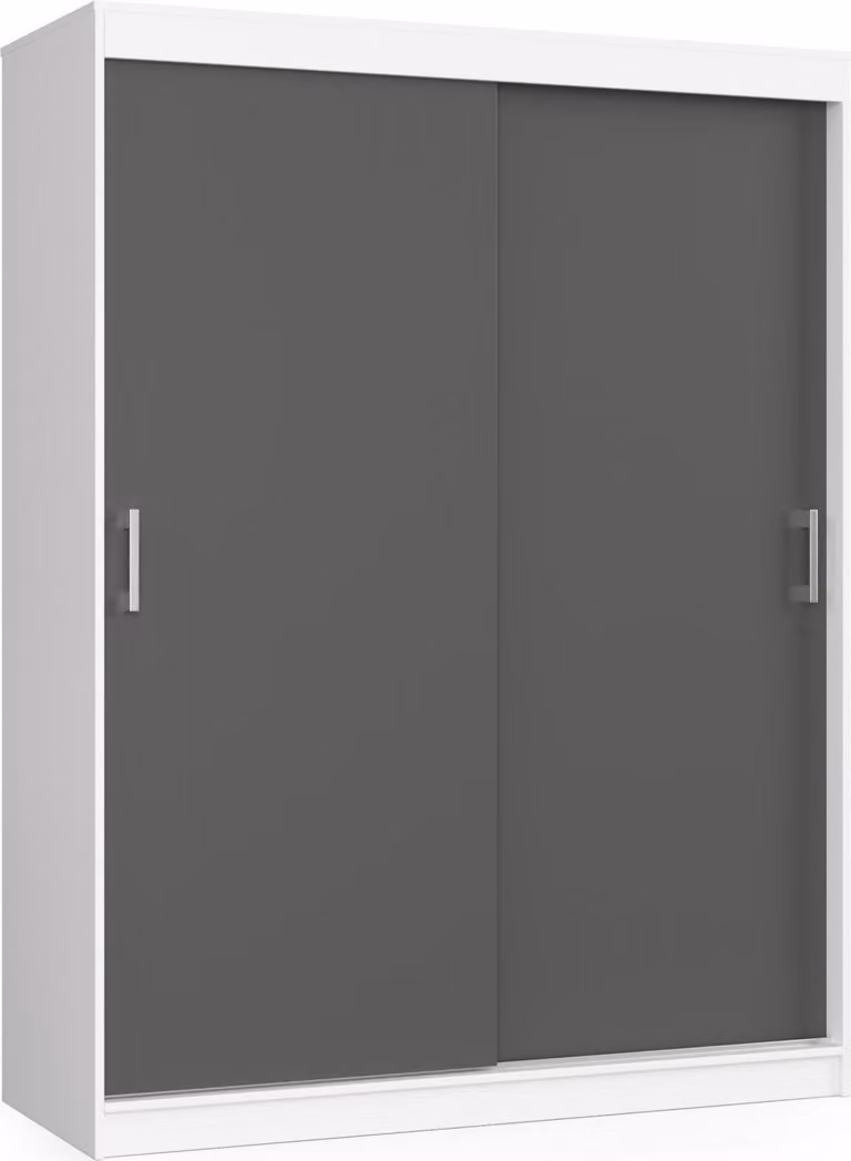 Akord Armadio Scorrevole Mono Bianco/Grigio Grafite 150X60X200 Cm
