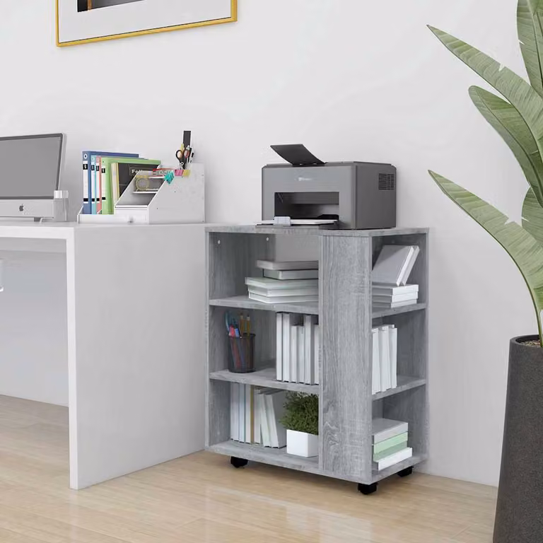 Armadietto con ruote vidaXL in legno multistrato Grigio Sonoma L: 60 cm, P: 35 cm, H: 75 cm