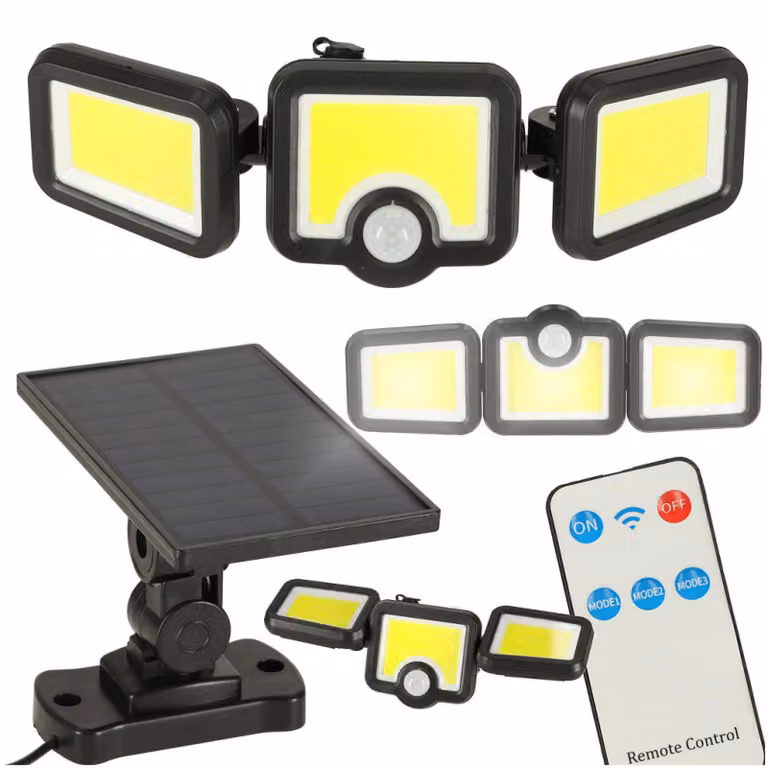 Lampada solare LED 3-in-1 con sensore di movimento e di luminosità crepuscolare