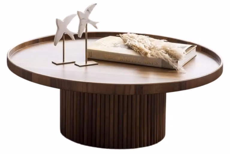 Eleganter Brauner Rundtisch Exklusive Kaffeetische Wohnzimmer Möbel