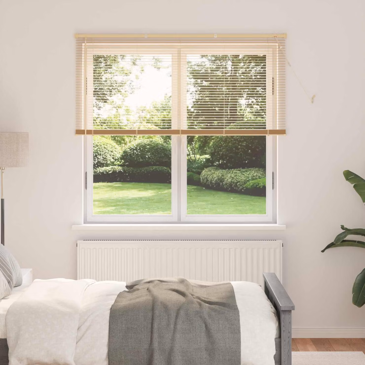 Tenda Veneziana vidaXL con Motivo, Marrone Chiaro e Beige, L: 150 cm, H: 160 cm