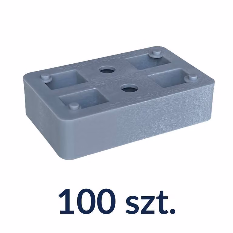 Distanziatori 80x50, spessore 20 mm, distanziatori in plastica per carichi fino a 2 tonnellate, 100 pezzi