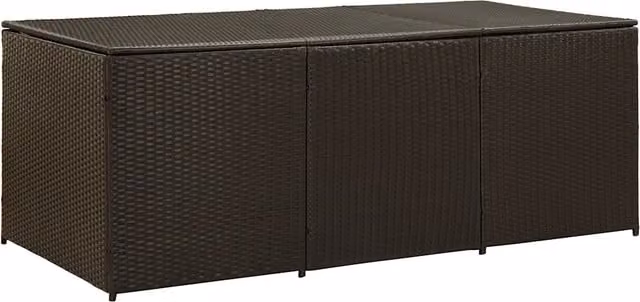Baule da Giardino in Polyrattan 180x90x70 cm Marrone CFW2854149
