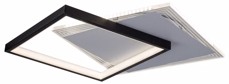 Rabalux 5366 Malcolm plafoniera, 35W, 4000K, 2150lm, bianco-nero, bianco neutro, 52cm