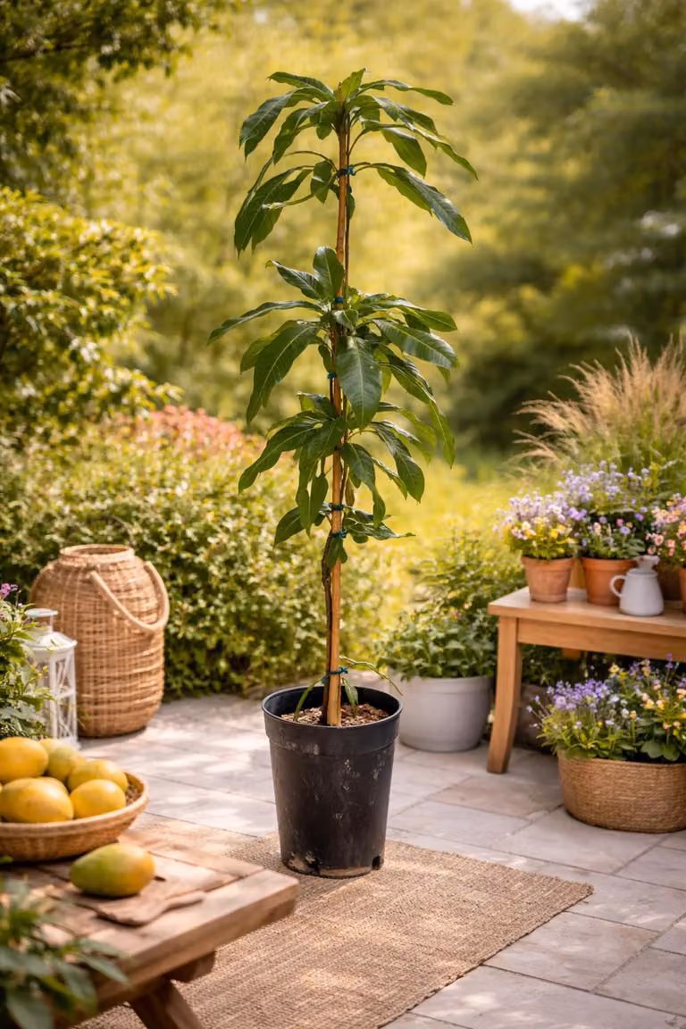 Pianta di mango Tommy Atkins 140-180 cm - innestata, Mangifera indica, grande pianta in vaso, tropicale, albero da frutto per giardino e terrazzo
