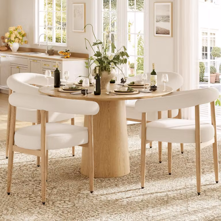 Set di 4 sedie da pranzo Flieks con comoda imbottitura, comode sedie con robusta struttura in metallo, sedie da cucina 48,5 x 40,5 x 78 cm, bianco
