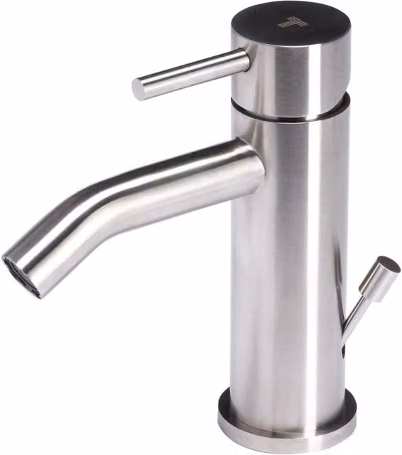 Rubinetto Miscelatore Monocomando Bidet con Scarico in Acciaio Inox Satinato Nilo