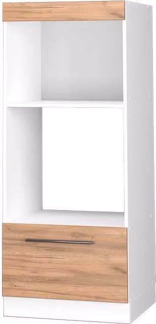 Mobile cucina microonde Fame-Line Rovere dorato/Bianco 60 cm aperto Vicco