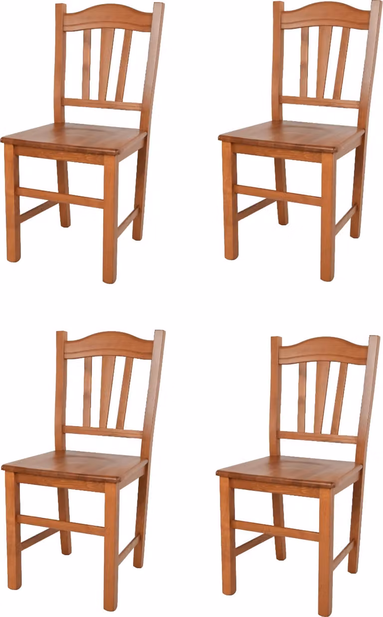 t m c s Tommychairs - Set di 4 sedie SILVANA per cucina e sala da pranzo, struttura robusta in legno di faggio, laccata nel colore ciliegio e seduta in legno