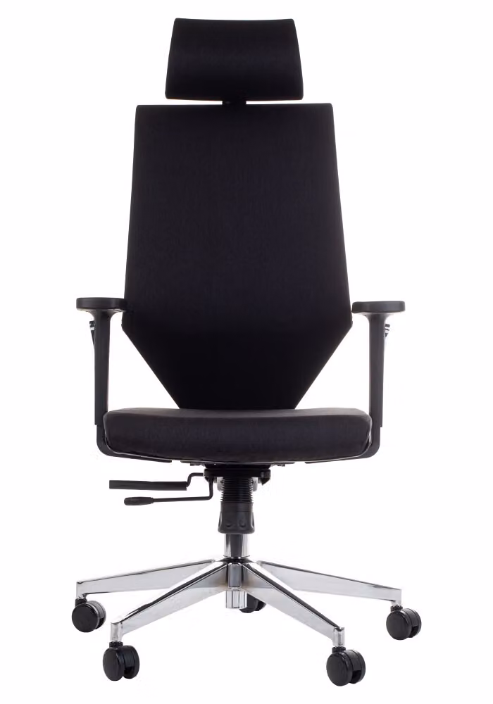 Sedia da ufficio ergonomica girevole ZN-805-C, braccioli regolabili, poggiatesta, base in alluminio, seduta scorrevole (avanti-indietro), nero