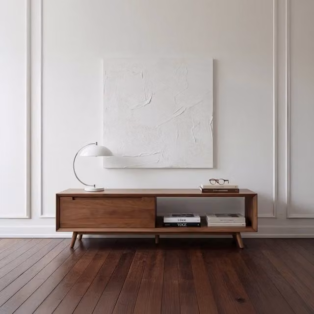 Mobile TV Banak in legno massello di mango marrone stile scandinavo