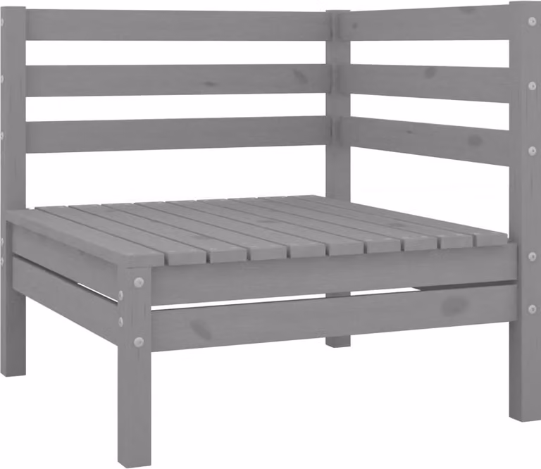 set 4 pezzi da giardino in pino massiccio grigio