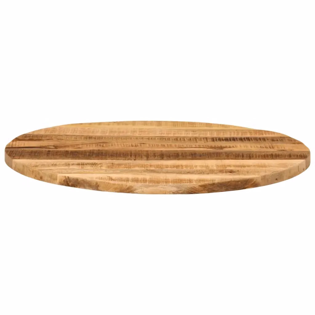 Piano per tavolo rotondo in legno massello di mango color marrone naturale vidaXL, Diametro: 80 cm, Spessore: 2,5 cm – 2