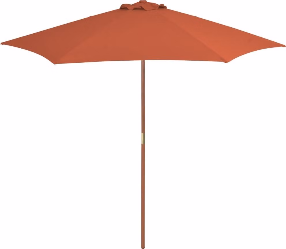Maison Exclusive - Ombrellone con palo in legno 270 cm terracotta