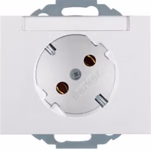 Berker 47287109 Presa SCHUKO a 45° con campo di etichettatura, bianco polare, lucido Berker K.1