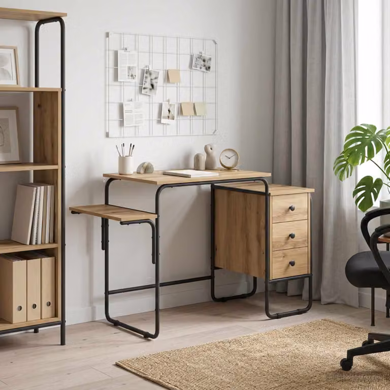 Scrivania da ufficio vidaXL in stile industriale, colore marrone rovere, L: 120 cm, P: 60 cm, H: 75 cm