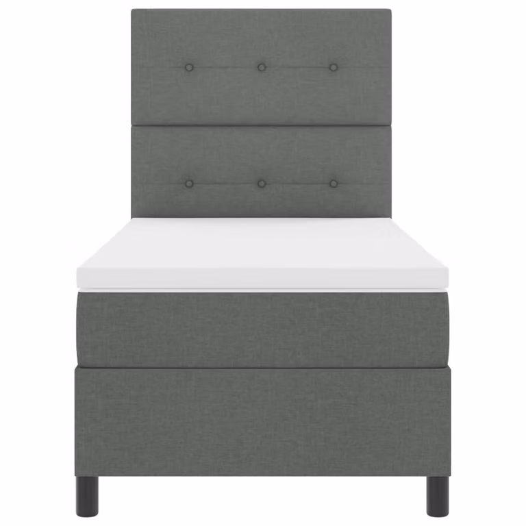 Letto a molle con materasso vidaXL in tessuto grigio con illuminazione LED sottostante e porta USB, L/P/H: 200 x 80 x 83 cm