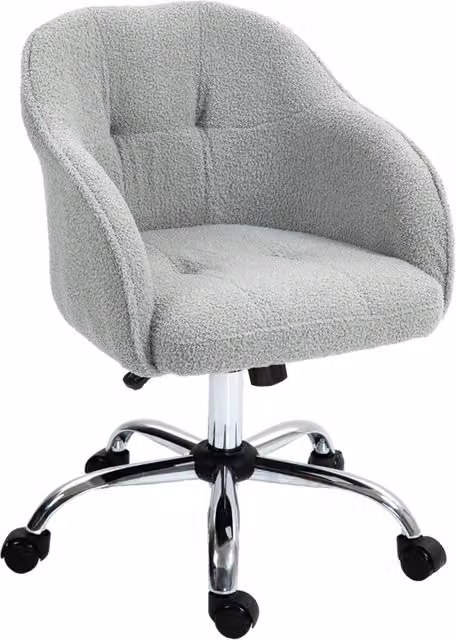 Sedia da ufficio ergonomica Minimal grigia con schienale regolabile e rotazione a 360 gradi L: 56 cm, P: 61 cm, H: 86 cm