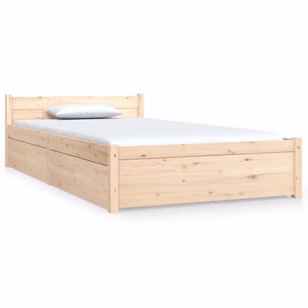 Letto con cassetti vidaXL in legno di pino rustico bianco L/P/H: 200 x 90 x 51 cm – 2
