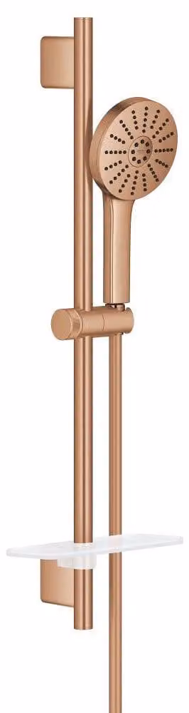 GROHE - Set doccia a 3 getti (Pioggia, Getto rivitalizzante, Booster) - Finitura Warm Sunset spazzolata - Codice prodotto: 134866DL01