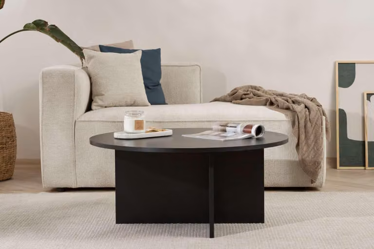 Skye Decor, Soleil - Wood Black, tavolino, legno nero, pannello 100% melamina, 90 x 90 x 40 cm