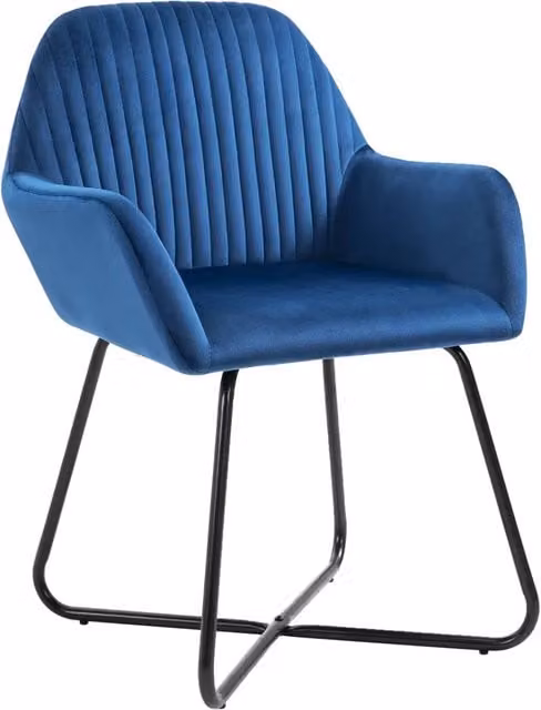 Sedie da Pranzo 4 pz Blu in Velluto 277005