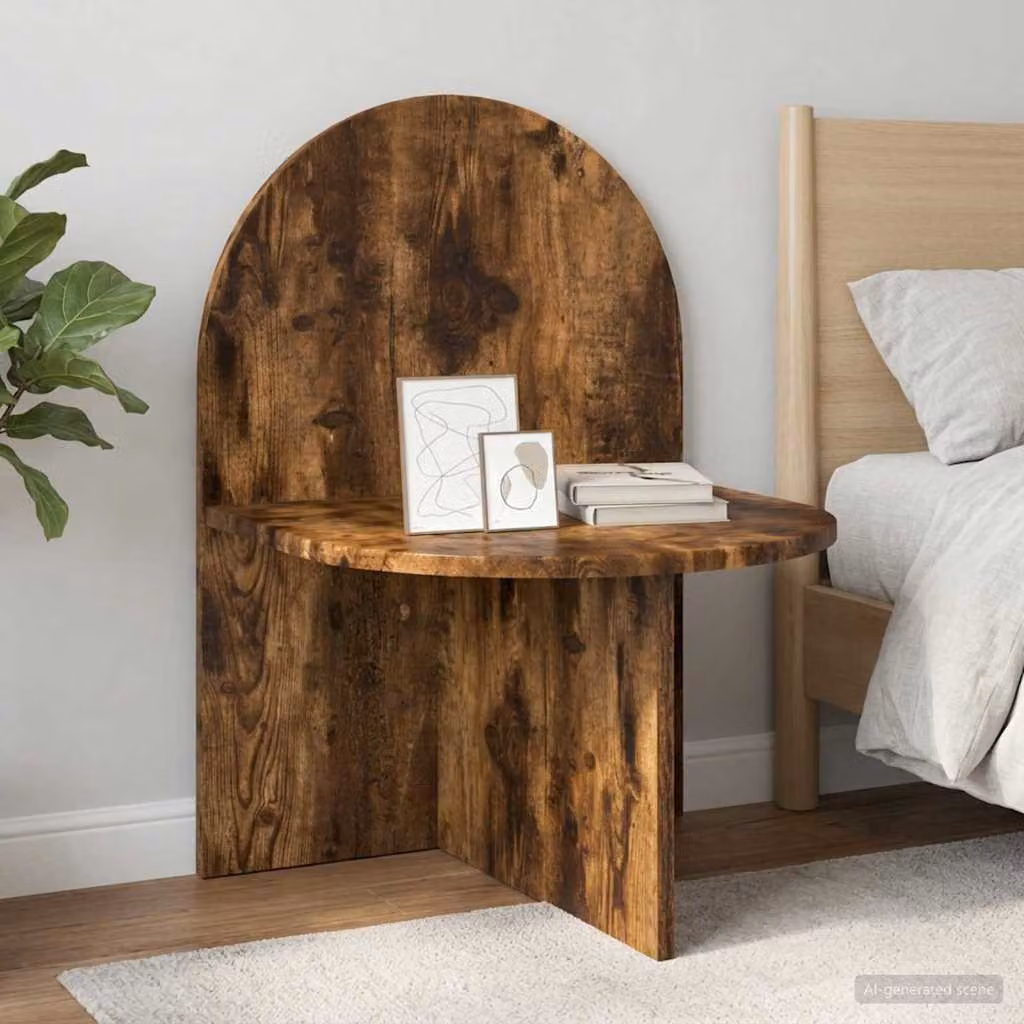 Set di 2 comodini moderni vidaXL in legno ingegnerizzato color rovere fumo L/P/H: 48 x 49 x 65 cm