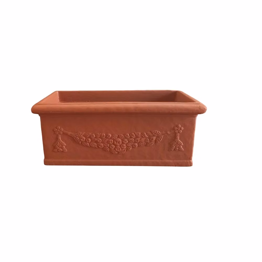 Fioriera Garden Italia Festonata GCF in resina colore marrone L: 80 cm, P: 33 cm – 2