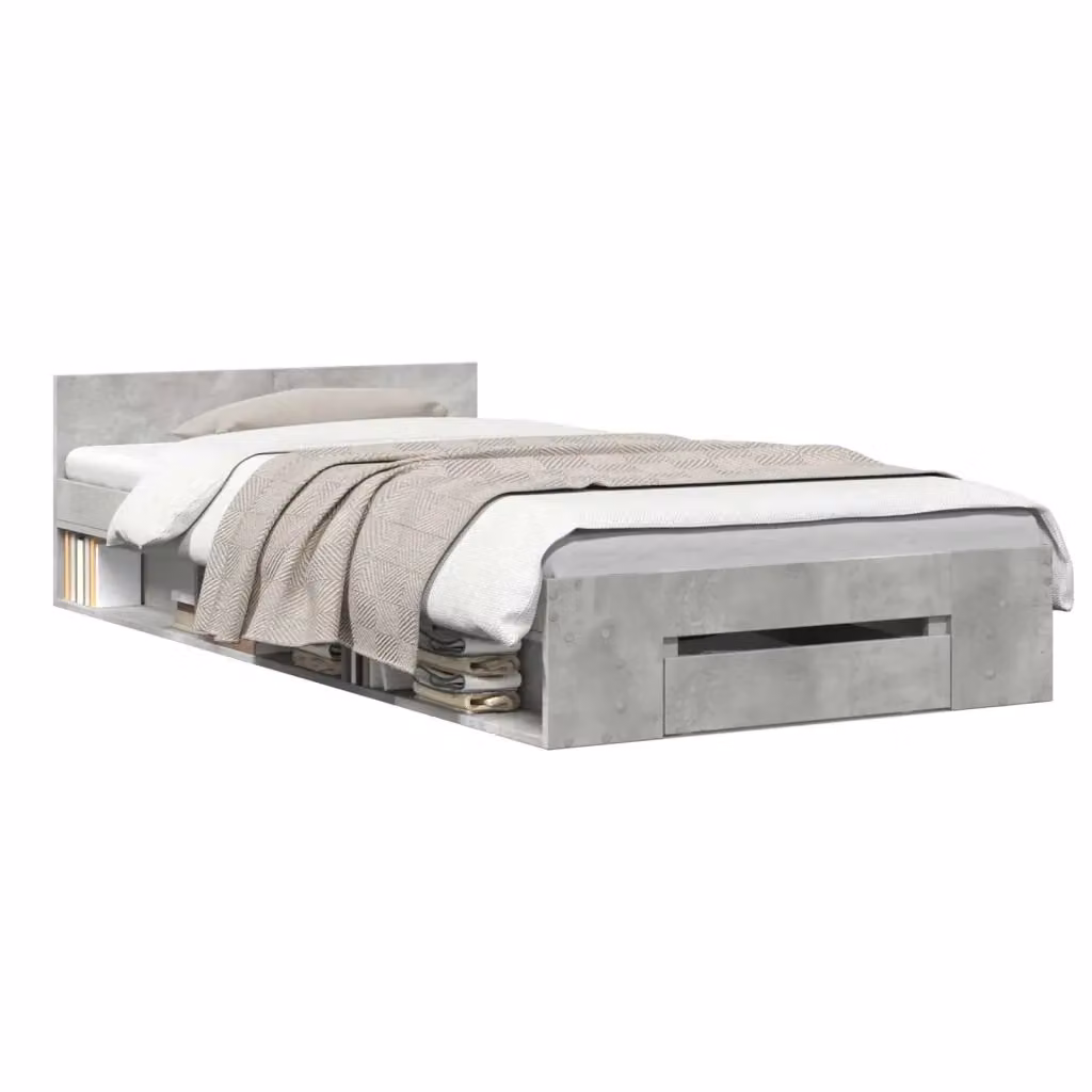 Letto con contenitore con cassetti vidaXL in legno ingegnerizzato Grigio L: 80 cm, P: 200 cm, H: 103 cm – 2