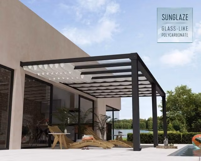Tenda da Tetto Per la Pergola Stockholm 3.4X6.6 m Bianco